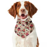 Vintage Cupcake Pattern Print Dog Bandana