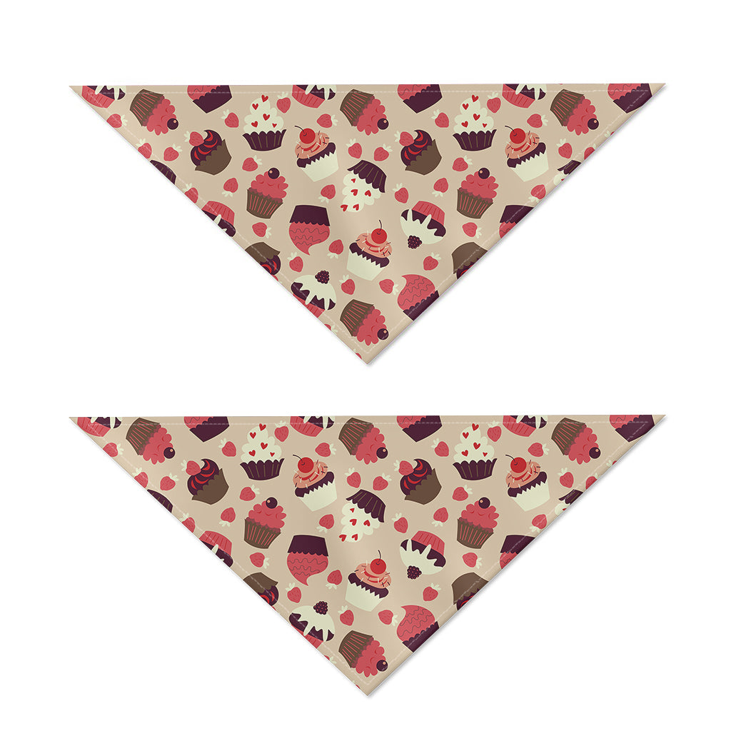 Vintage Cupcake Pattern Print Dog Bandana
