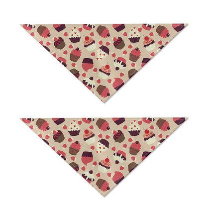 Vintage Cupcake Pattern Print Dog Bandana