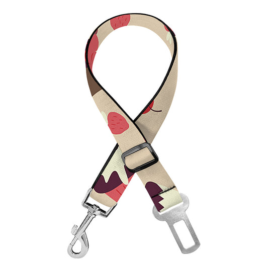 Vintage Cupcake Pattern Print Dog Seat Belt