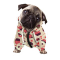 Vintage Cupcake Pattern Print Dog Zip Up Hoodie