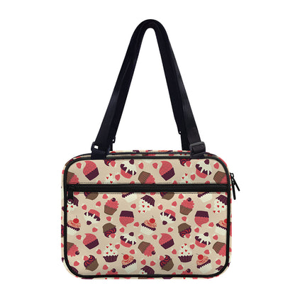 Vintage Cupcake Pattern Print Double Strap Bible Bag