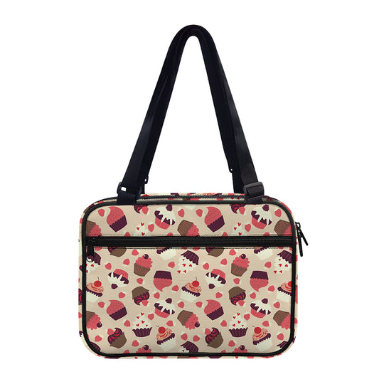 Vintage Cupcake Pattern Print Double Strap Bible Bag