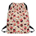 Vintage Cupcake Pattern Print Drawstring Backpack
