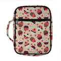Vintage Cupcake Pattern Print Front Pocket Bible Bag