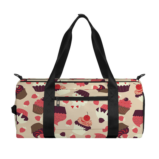 Vintage Cupcake Pattern Print Gym Bag