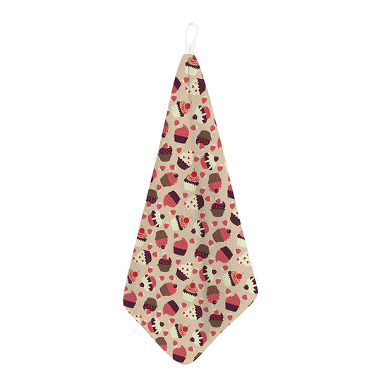 Vintage Cupcake Pattern Print Hand Towel