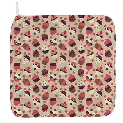 Vintage Cupcake Pattern Print Hand Towel