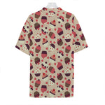 Vintage Cupcake Pattern Print Hawaiian Shirt