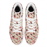 Vintage Cupcake Pattern Print High Top Leather Sneakers