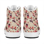 Vintage Cupcake Pattern Print High Top Leather Sneakers