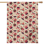 Vintage Cupcake Pattern Print House Flag