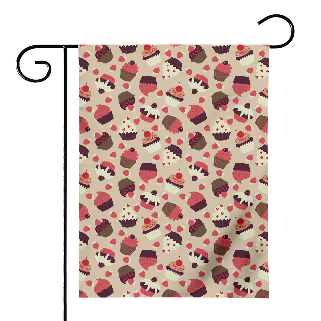 Vintage Cupcake Pattern Print House Flag