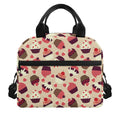 Vintage Cupcake Pattern Print Insulated Lunch Bag