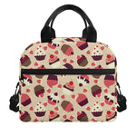 Vintage Cupcake Pattern Print Insulated Lunch Bag