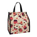 Vintage Cupcake Pattern Print Insulated Lunch Tote