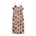 Vintage Cupcake Pattern Print Jersey Midi Cami Dress