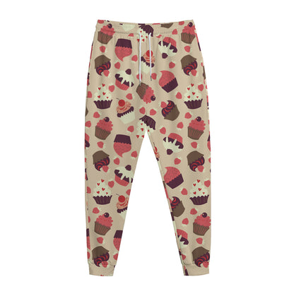 Vintage Cupcake Pattern Print Jogger Pants