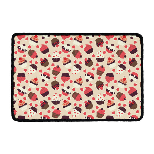 Vintage Cupcake Pattern Print Kitchen Mat