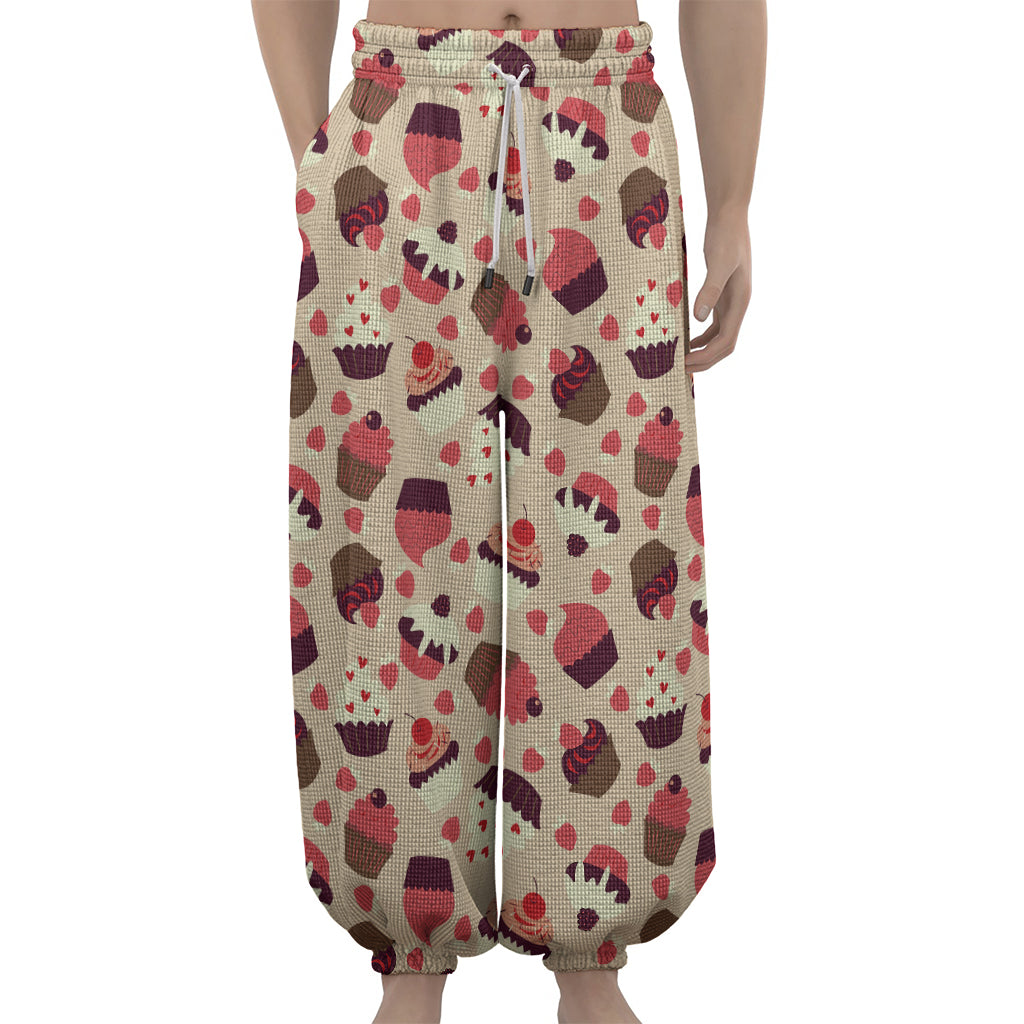 Vintage Cupcake Pattern Print Lantern Pants