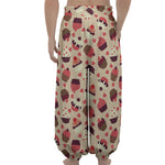 Vintage Cupcake Pattern Print Lantern Pants