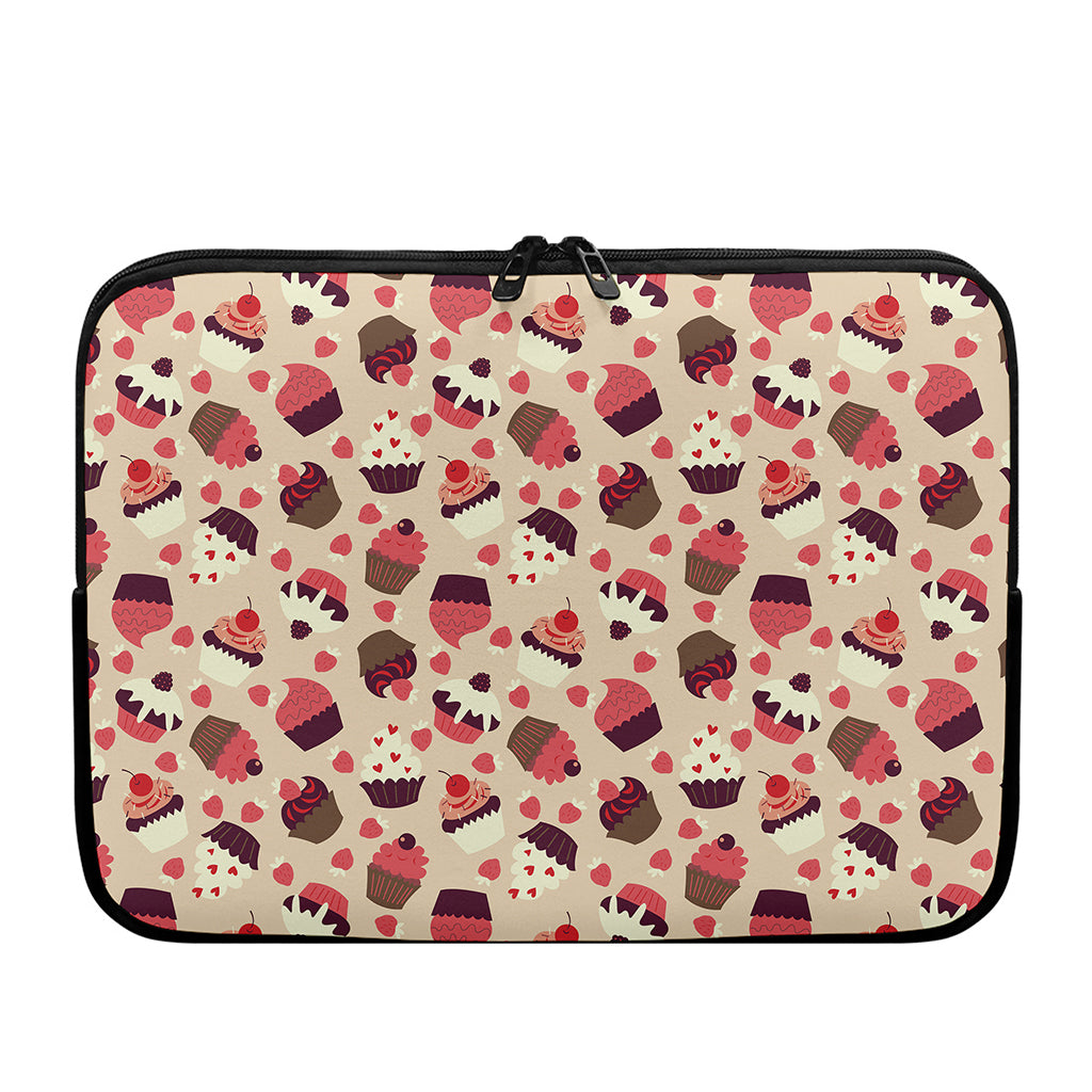 Vintage Cupcake Pattern Print Laptop Sleeve