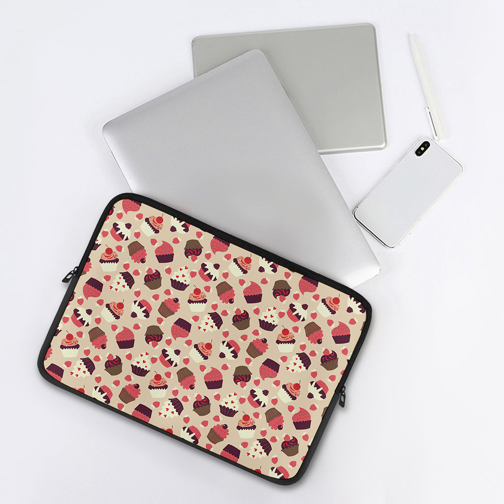 Vintage Cupcake Pattern Print Laptop Sleeve