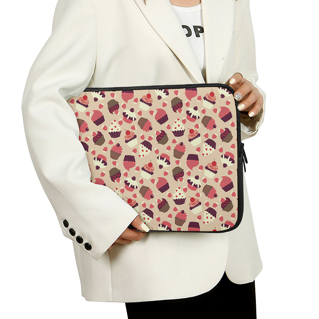 Vintage Cupcake Pattern Print Laptop Sleeve