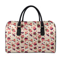 Vintage Cupcake Pattern Print Leather Duffel Bag