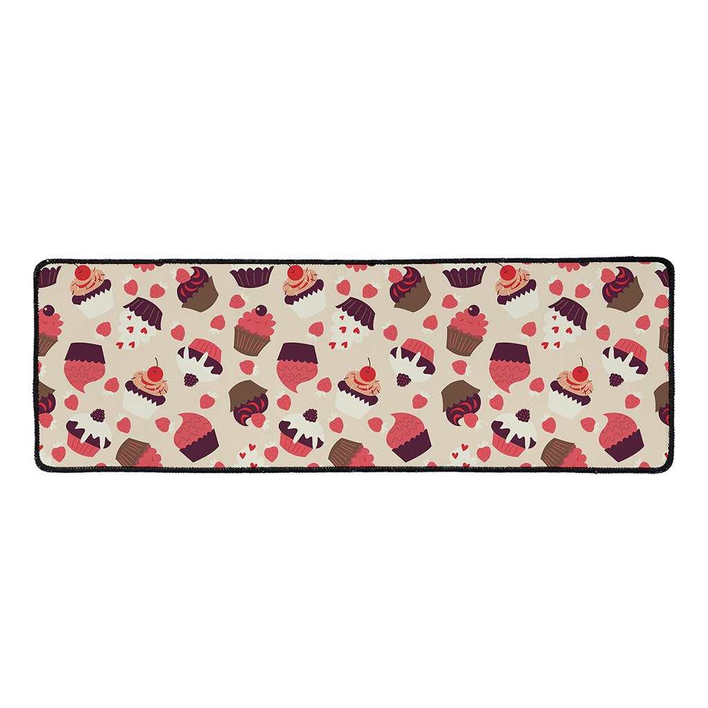 Vintage Cupcake Pattern Print Long Kitchen Mat