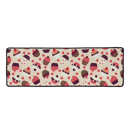 Vintage Cupcake Pattern Print Long Kitchen Mat