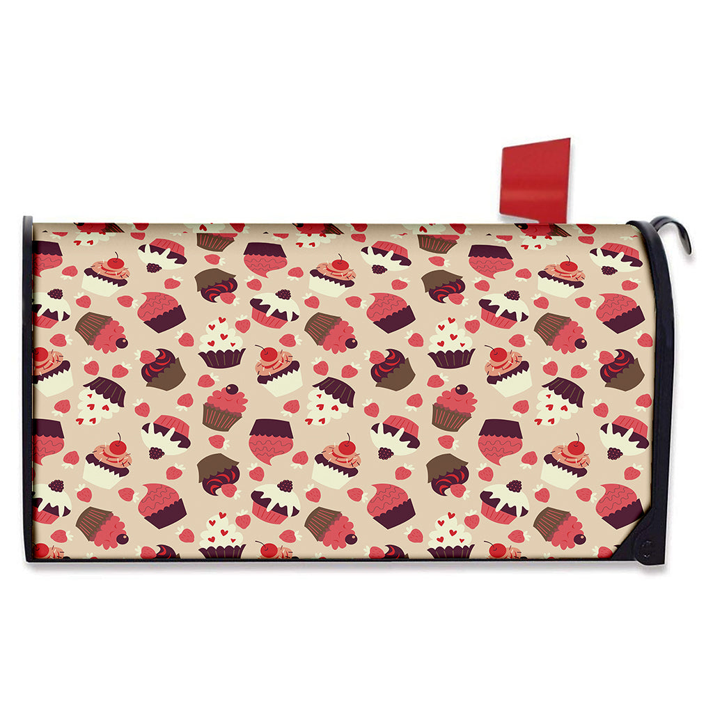 Vintage Cupcake Pattern Print Mailbox Cover
