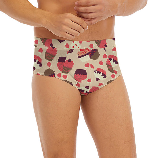Vintage Cupcake Pattern Print Men's Briefs