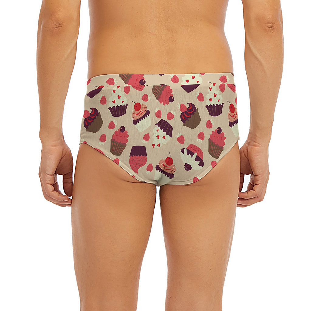 Vintage Cupcake Pattern Print Men's Briefs