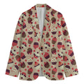 Vintage Cupcake Pattern Print Men's Cotton Blazer