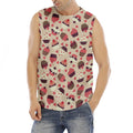 Vintage Cupcake Pattern Print Men's Fitness Tank Top