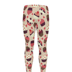 Vintage Cupcake Pattern Print Men's leggings