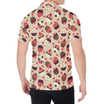 Vintage Cupcake Pattern Print Men's Shirt