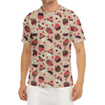 Vintage Cupcake Pattern Print Men's Short Sleeve Rash Guard