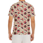 Vintage Cupcake Pattern Print Men's Short Sleeve Rash Guard