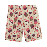 Vintage Cupcake Pattern Print Men's Sports Shorts