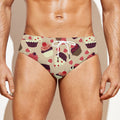 Vintage Cupcake Pattern Print Men's Swim Briefs
