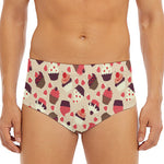 Vintage Cupcake Pattern Print Men's Triangle Swim Briefs