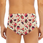 Vintage Cupcake Pattern Print Men's Triangle Swim Briefs