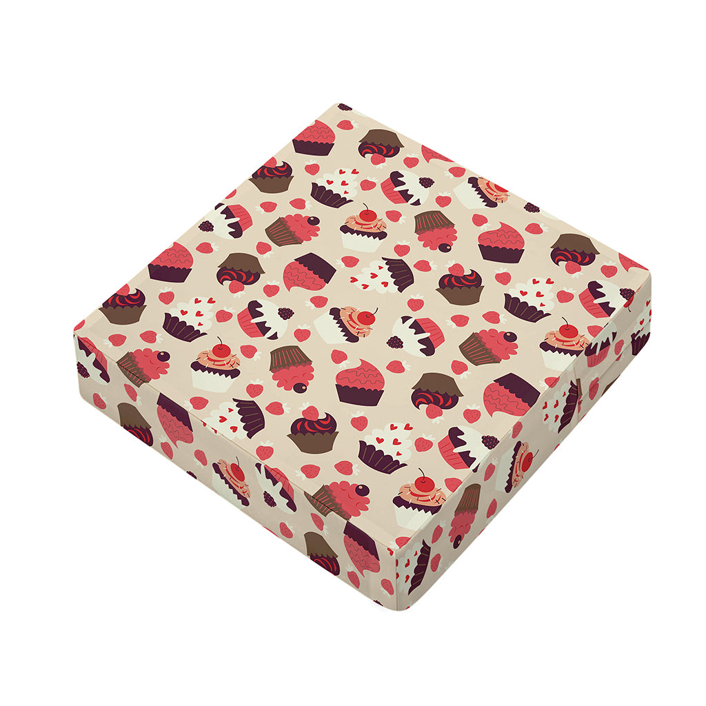 Vintage Cupcake Pattern Print Outdoor Seat Cushion Cover