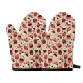 Vintage Cupcake Pattern Print Oven Mitts