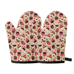 Vintage Cupcake Pattern Print Oven Mitts