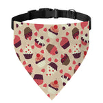 Vintage Cupcake Pattern Print Over The Collar Dog Bandana