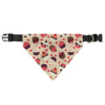 Vintage Cupcake Pattern Print Over The Collar Dog Bandana