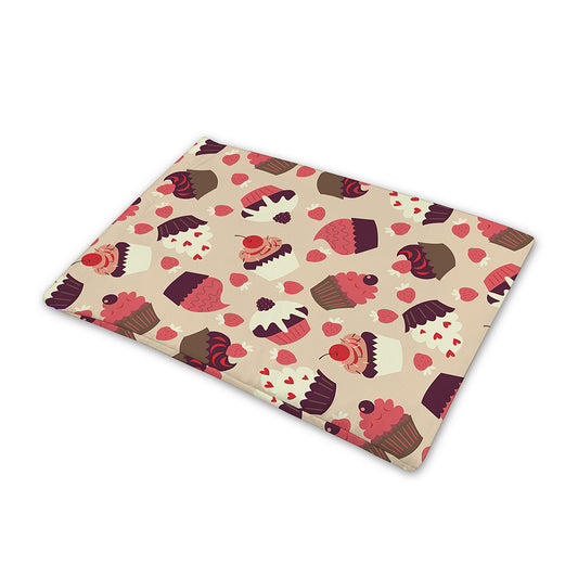Vintage Cupcake Pattern Print Pet Cooling Mat Cover